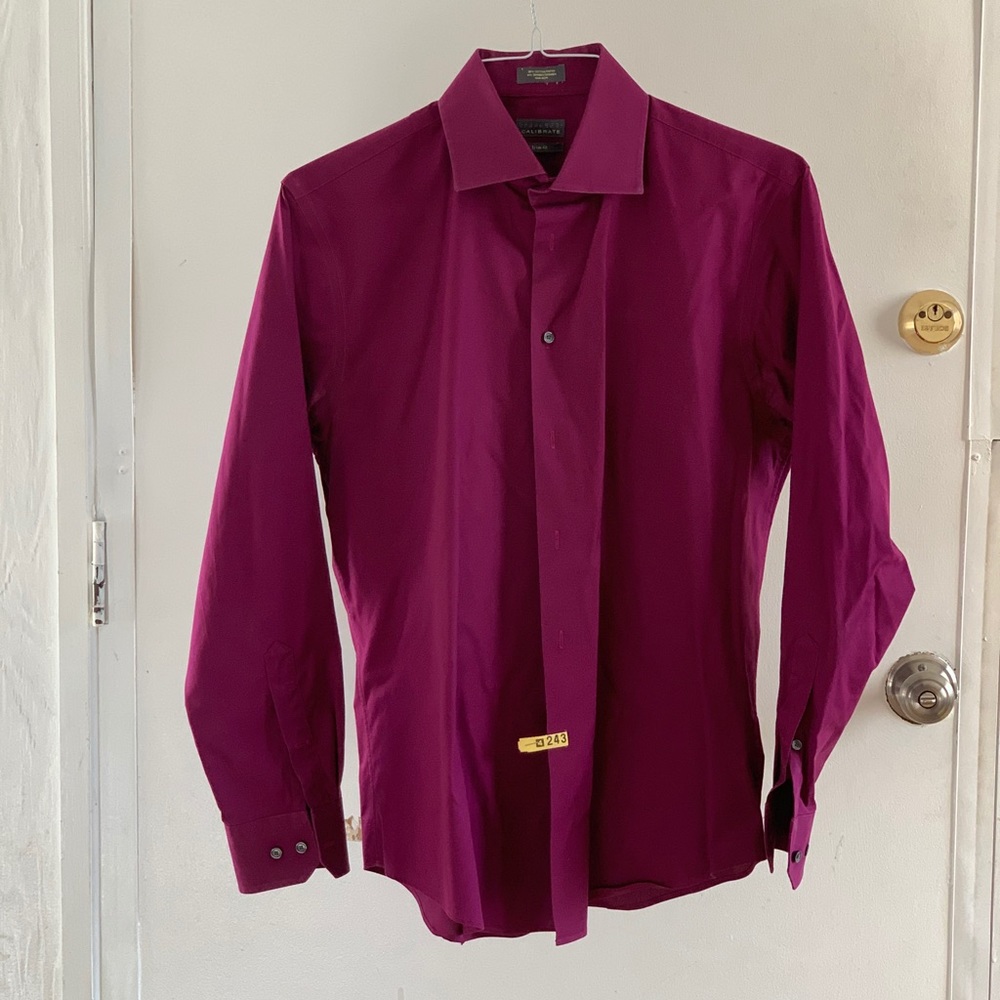 Burgundy Elegant Dress Shirt